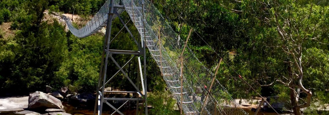 Bowtells Swing Bridge in the Megalong Valley Blue Mountains NSW January 2017 with Lee Burrows from This Life List