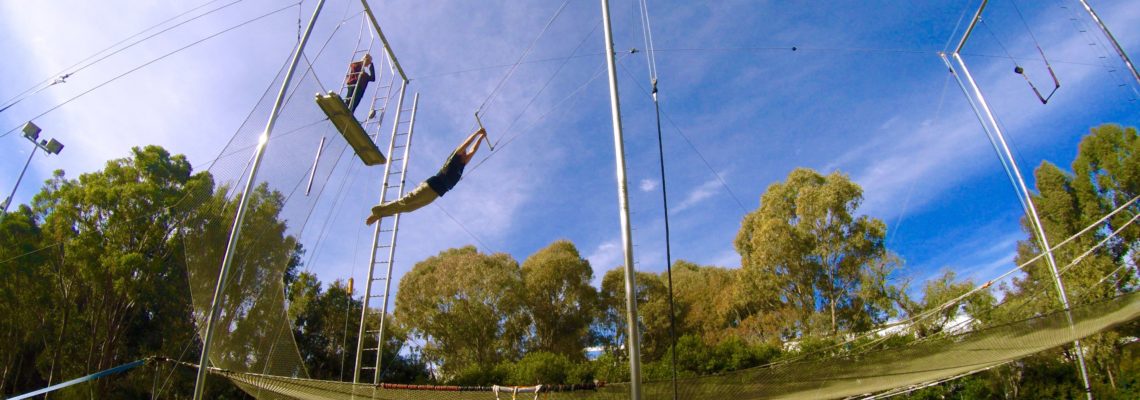 Trapeze performer Lee Burrows