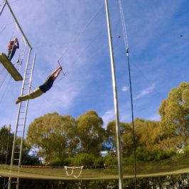 Trapeze performer Lee Burrows